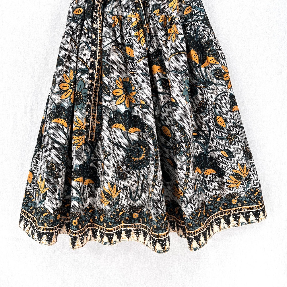 ULLA JOHNSON Amira Midi Dress Womens 6 White Green Portofino Printed Cotton - Picture 9 of 16